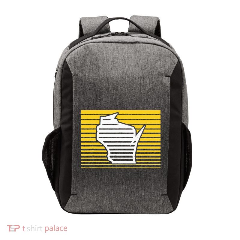 Milwaukee Wisconsin Retro Gradient Stripes Vector Backpack