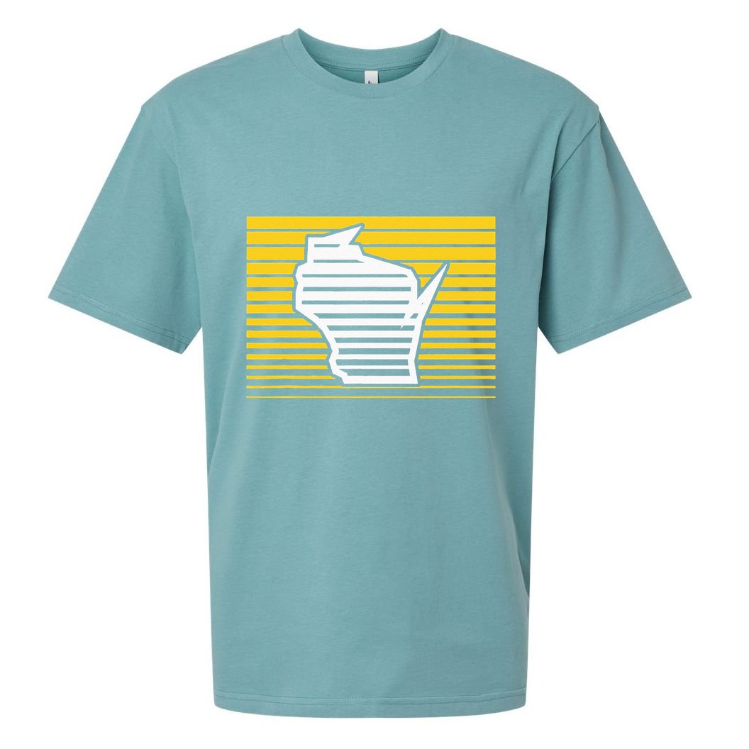 Milwaukee Wisconsin Retro Gradient Stripes Sueded Cloud Jersey T-Shirt