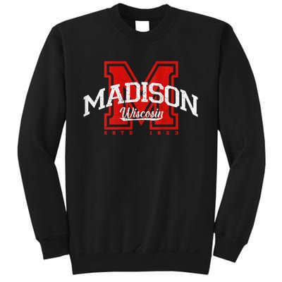 Madison Wisconsin Retro Athletic Sport Sweatshirt