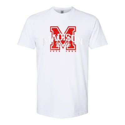 Madison Wisconsin Retro Athletic Sport Softstyle® CVC T-Shirt