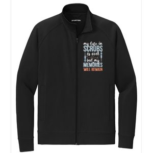 Memories Will Remain Retired Nurse Retiret Nurse Gift Stretch Full-Zip Cadet Jacket