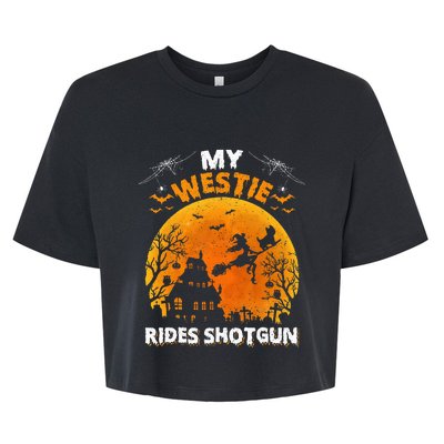 My Westie Ride Shotgun Funny Westie Dog Halloween Bella+Canvas Jersey Crop Tee