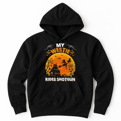 My Westie Ride Shotgun Funny Westie Dog Halloween Hoodie