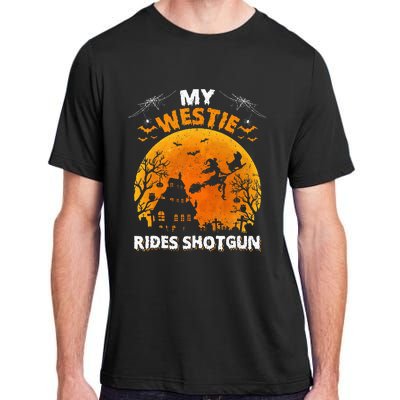 My Westie Ride Shotgun Funny Westie Dog Halloween Adult ChromaSoft Performance T-Shirt