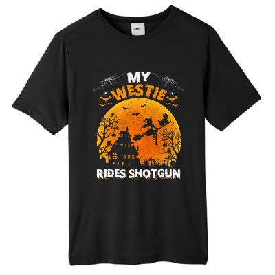 My Westie Ride Shotgun Funny Westie Dog Halloween Tall Fusion ChromaSoft Performance T-Shirt