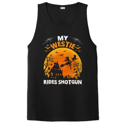 My Westie Ride Shotgun Funny Westie Dog Halloween PosiCharge Competitor Tank