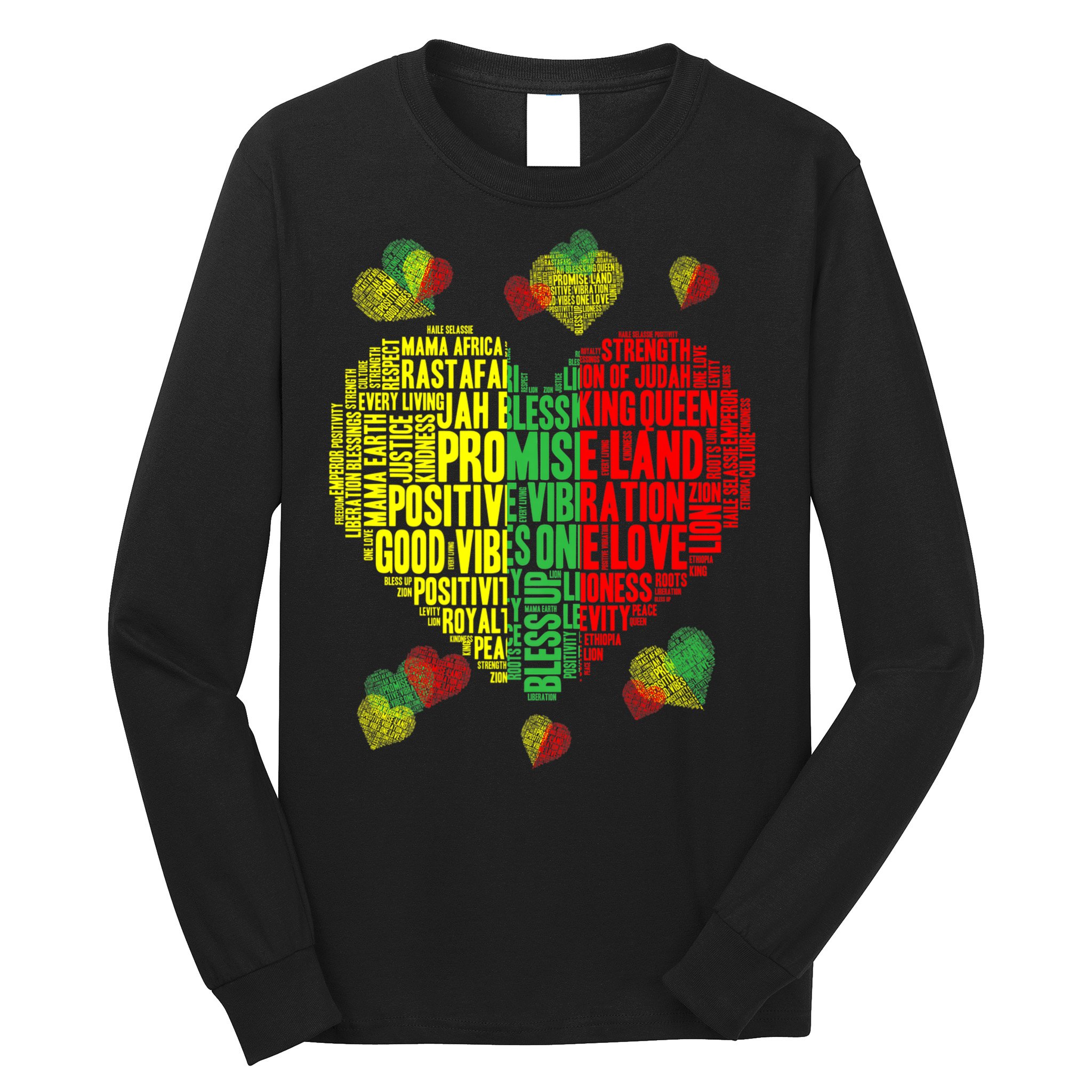 Men Women Reggae Rasta Colors Red Green Yellow Jamaica Long Sleeve Shirt