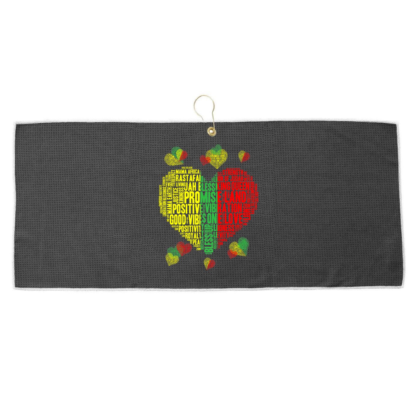 Men Women Reggae Rasta Colors Red Green Yellow Jamaica Large Microfiber Waffle Golf Towel