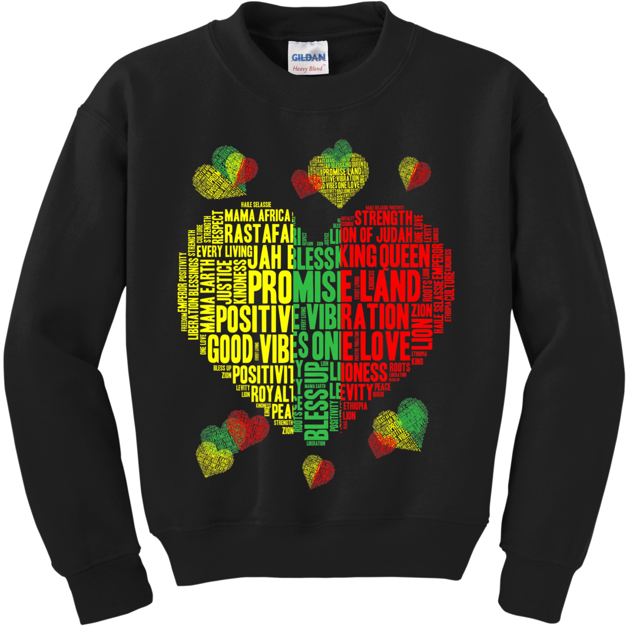 Men Women Reggae Rasta Colors Red Green Yellow Jamaica Kids Sweatshirt