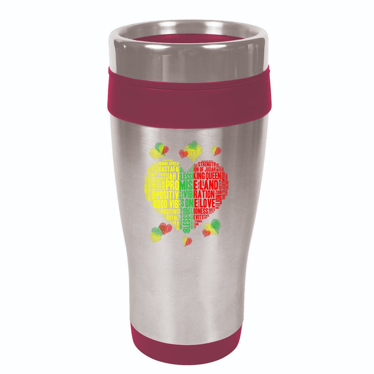 Men Women Reggae Rasta Colors Red Green Yellow Jamaica 16oz Travel Tumbler