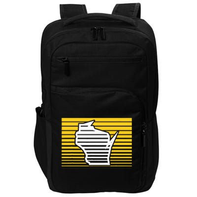 Milwaukee Wisconsin Retro Gradient Stripes Impact Tech Backpack