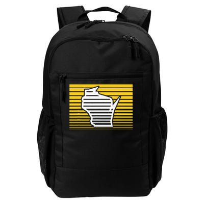 Milwaukee Wisconsin Retro Gradient Stripes Daily Commute Backpack