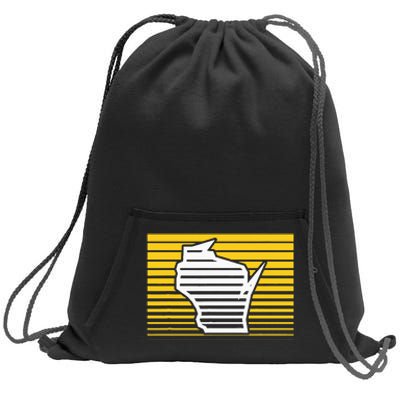 Milwaukee Wisconsin Retro Gradient Stripes Sweatshirt Cinch Pack Bag