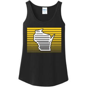 Milwaukee Wisconsin Retro Gradient Stripes Ladies Essential Tank