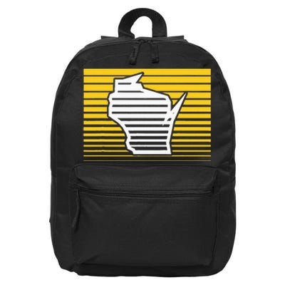 Milwaukee Wisconsin Retro Gradient Stripes 16 in Basic Backpack