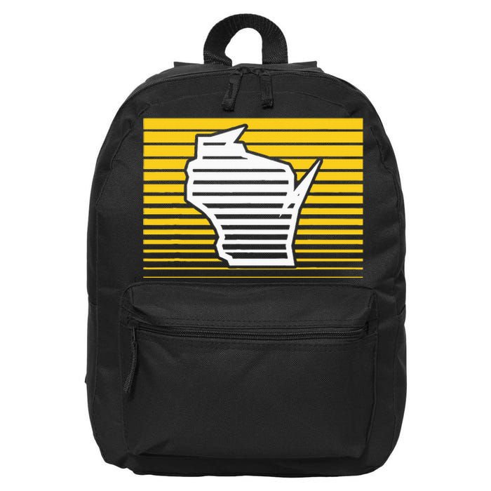 Milwaukee Wisconsin Retro Gradient Stripes 16 in Basic Backpack