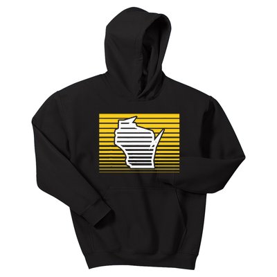 Milwaukee Wisconsin Retro Gradient Stripes Kids Hoodie