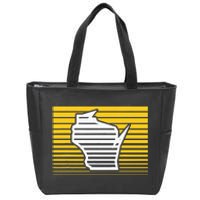 Milwaukee Wisconsin Retro Gradient Stripes Zip Tote Bag