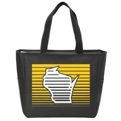 Milwaukee Wisconsin Retro Gradient Stripes Zip Tote Bag