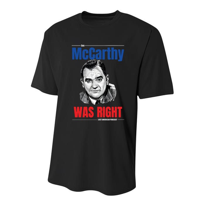 Mccarthy Was Right Youth Performance Sprint T-Shirt