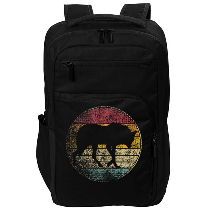 Maned Wolf Retro Style Sunset Vintage 70s 80s 90s Gift Impact Tech Backpack