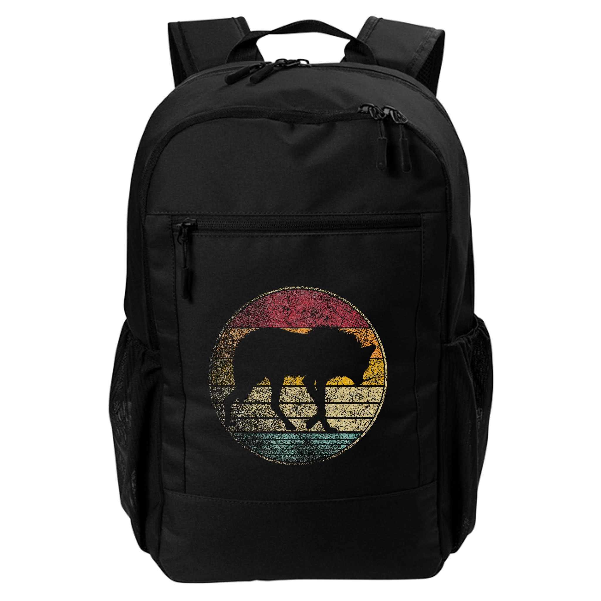 Maned Wolf Retro Style Sunset Vintage 70s 80s 90s Gift Backpack