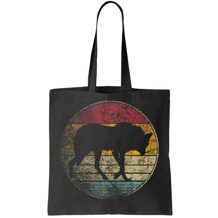 Maned Wolf Retro Style Sunset Vintage 70s 80s 90s Gift Tote Bag