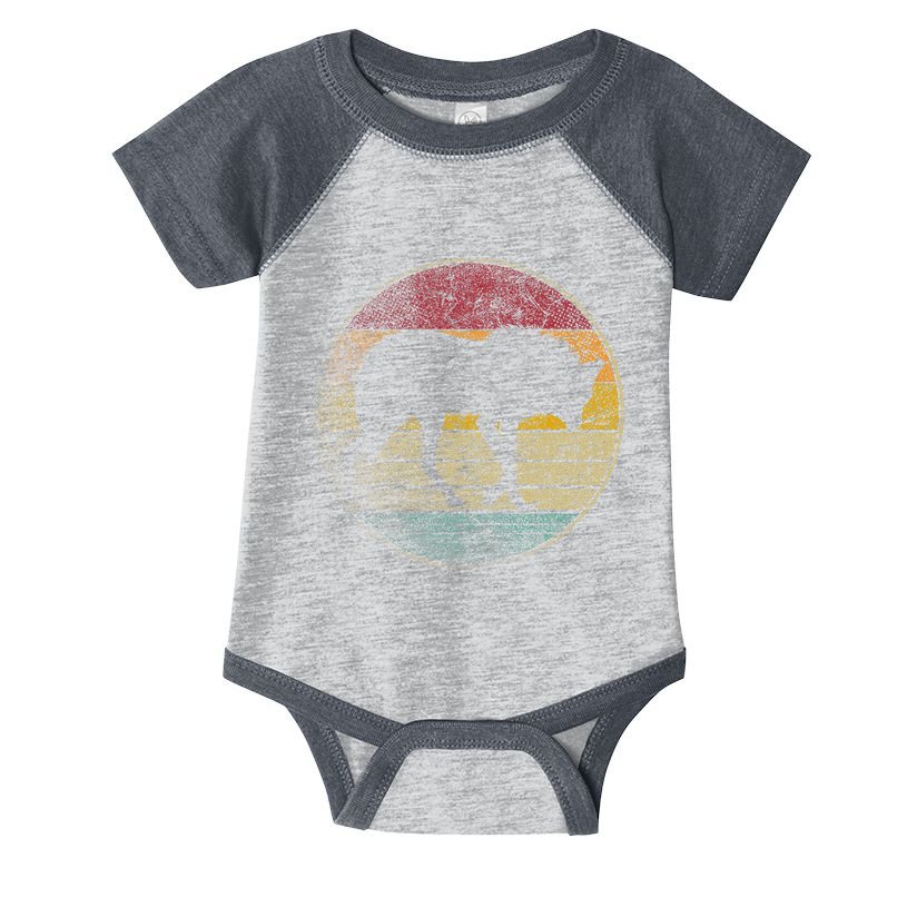Maned Wolf Retro Style Sunset Vintage 70s 80s 90s Gift Infant Baby Jersey Bodysuit