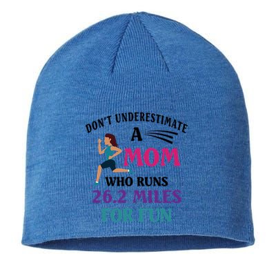 Mom Who Runs 26 2 Miles For Fun Half Marathon Mom Running Great Gift Sustainable Beanie