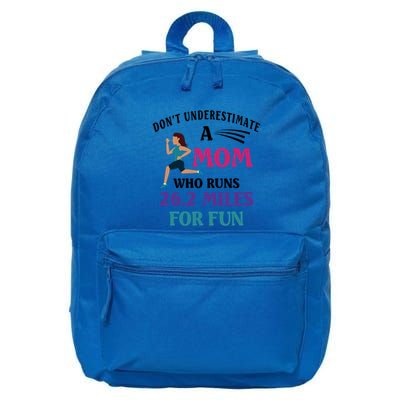 Mom Who Runs 26 2 Miles For Fun Half Marathon Mom Running Great Gift 16 in Basic Backpack