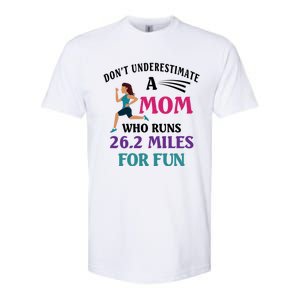 Mom Who Runs 26 2 Miles For Fun Half Marathon Mom Running Great Gift Softstyle® CVC T-Shirt