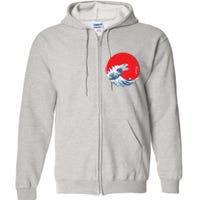 Monster Wave Retro Vintage Classic Japanese Art Full Zip Hoodie