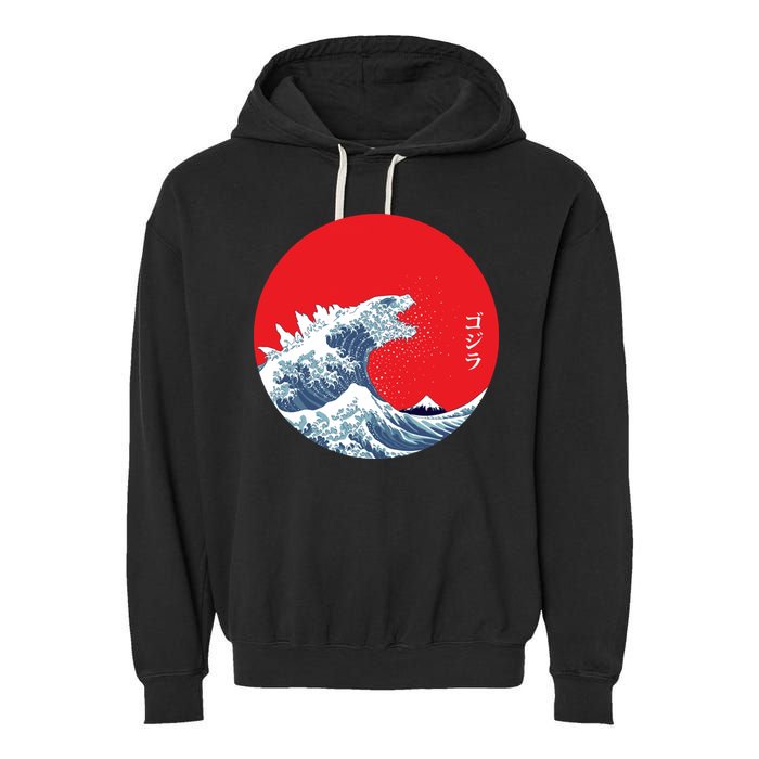 Monster Wave Retro Vintage Classic Japanese Art Garment-Dyed Fleece Hoodie