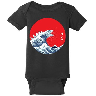 Monster Wave Retro Vintage Classic Japanese Art Baby Bodysuit