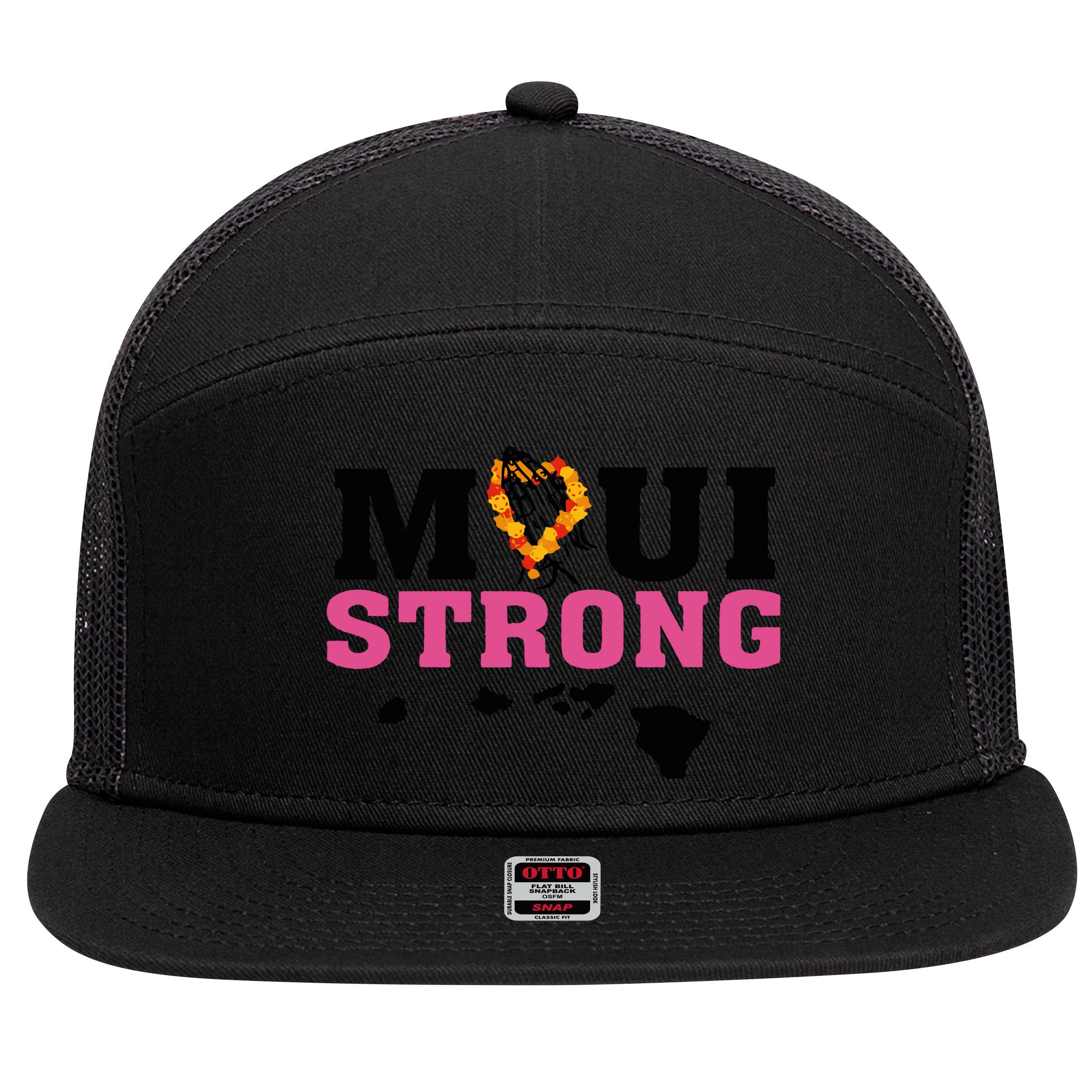 Maui Wildfire Relief All Profits Will Be Donated 7 Panel Mesh Trucker Snapback Hat