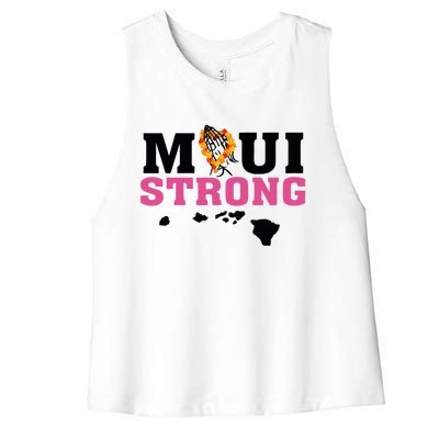 Maui Wildfire Relief All Profits Will Be Donated Women's Racerback Cropped Tank