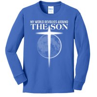 My World Revolves Around The Son Kids Long Sleeve Shirt