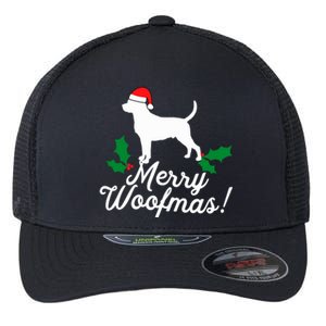 Merry Woofmas Rottweiler Christmas Dog Fun Gift Flexfit Unipanel Trucker Cap