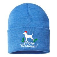 Merry Woofmas Rottweiler Christmas Dog Fun Gift Sustainable Knit Beanie