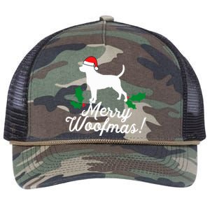 Merry Woofmas Rottweiler Christmas Dog Fun Gift Retro Rope Trucker Hat Cap