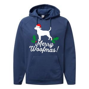 Merry Woofmas Rottweiler Christmas Dog Fun Gift Performance Fleece Hoodie