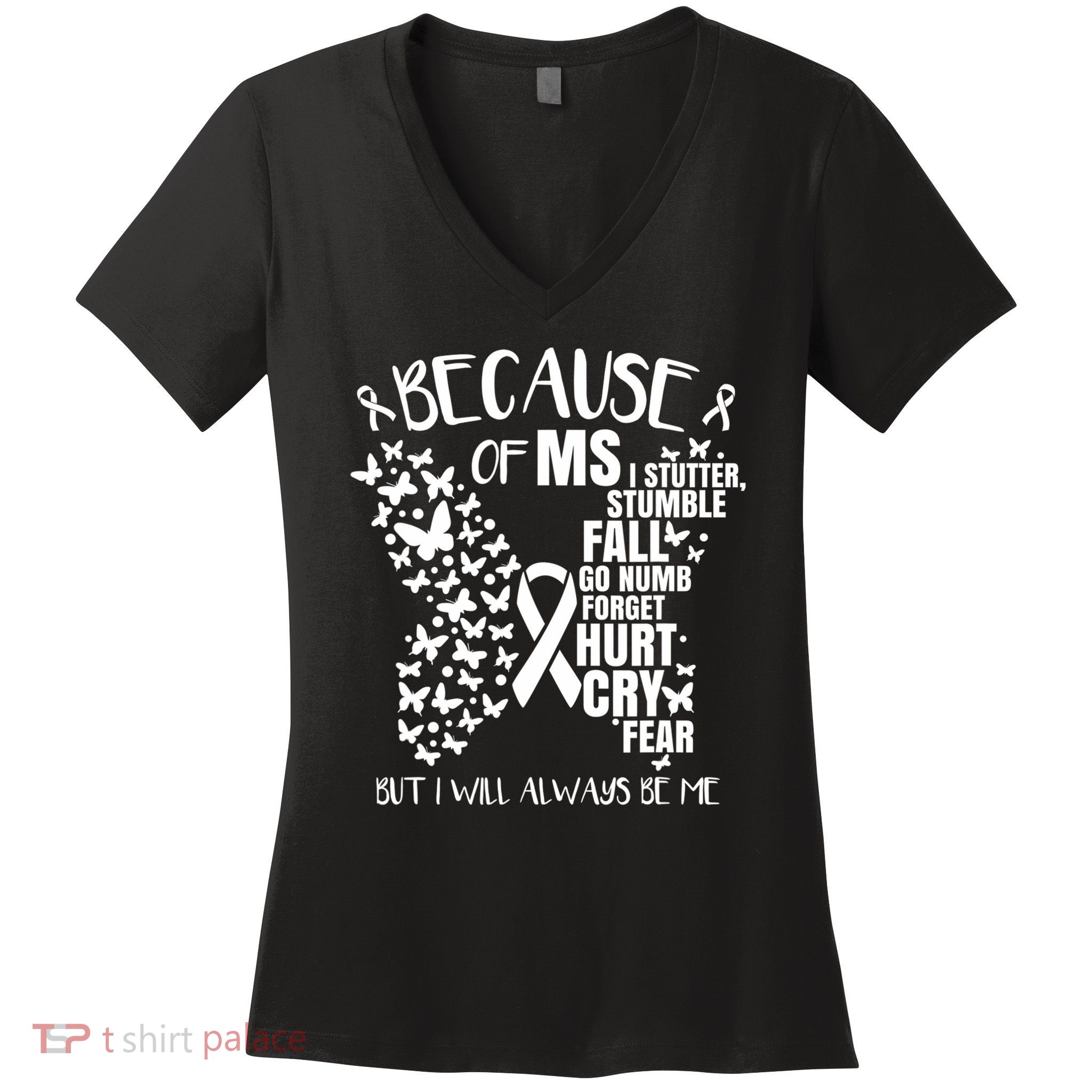 Ms Warrior 's Ms Awareness Orange Unisex And Kids Women's V-Neck T-Shirt