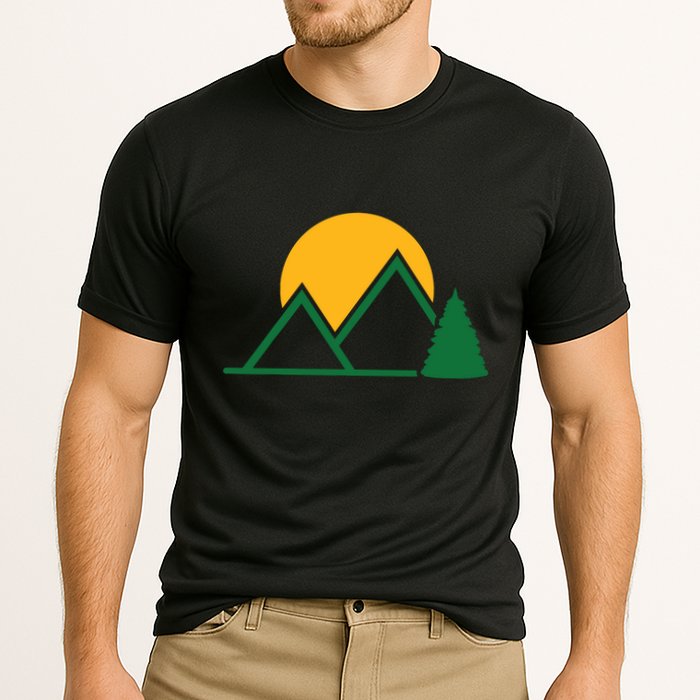 Mountains With Sun Cooling Performance Crew T-Shirt