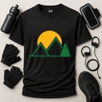 Mountains With Sun Cooling Performance Crew T-Shirt