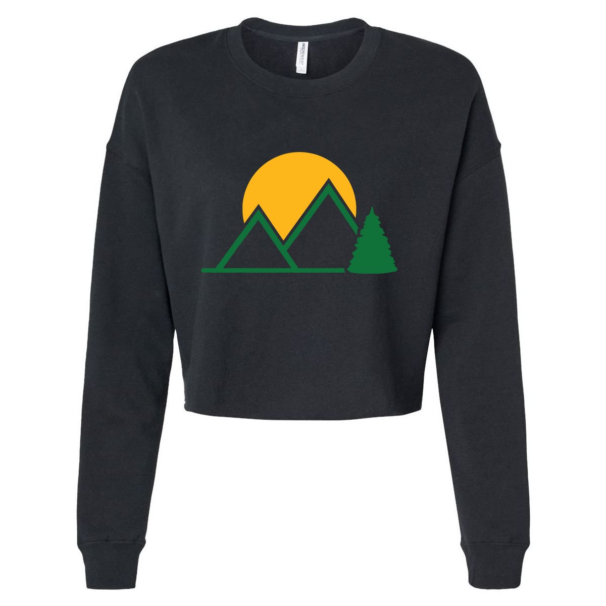 Mountains With Sun Cropped Pullover Crew