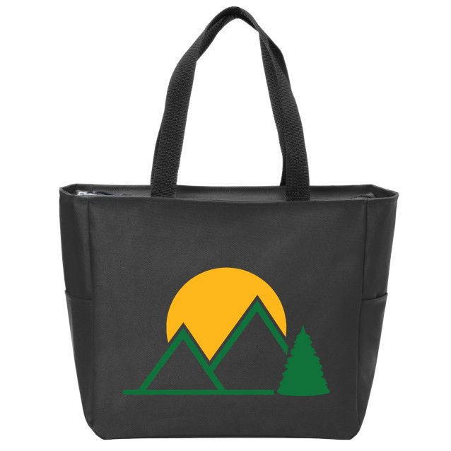 Mountains With Sun Zip Tote Bag