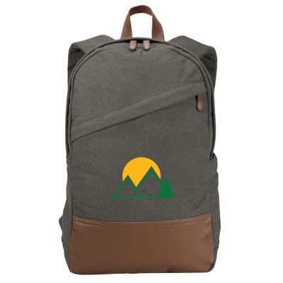 Mountains With Sun Cotton Canvas Backpack