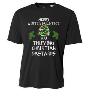 Merry winter solstice you thieving Christian bastards Xmas Cooling Performance Crew T-Shirt