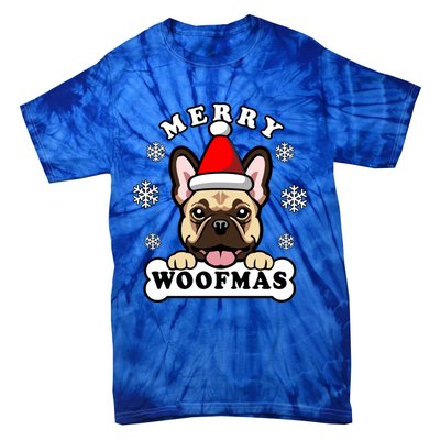 Merry Woofmas Santa French Bulldog Funny Christmas Dog Puns Gift Tie-Dye T-Shirt