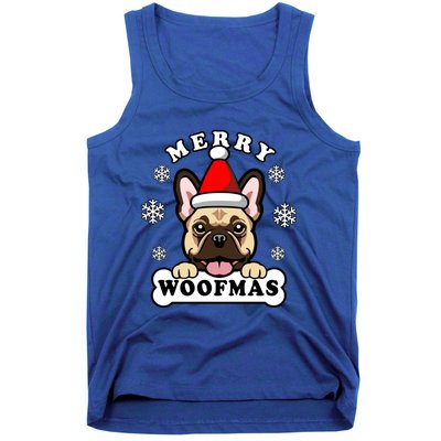 Merry Woofmas Santa French Bulldog Funny Christmas Dog Puns Gift Tank Top